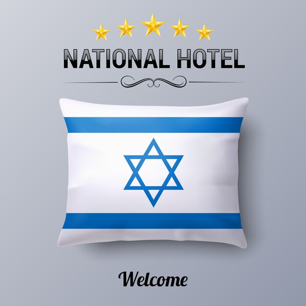 Realistyczna Poduszka I Flaga Izraela Jako Symbol Flagi National Hotel