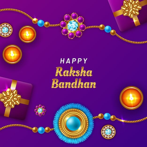 Realistyczna raksha bandhan ilustracja