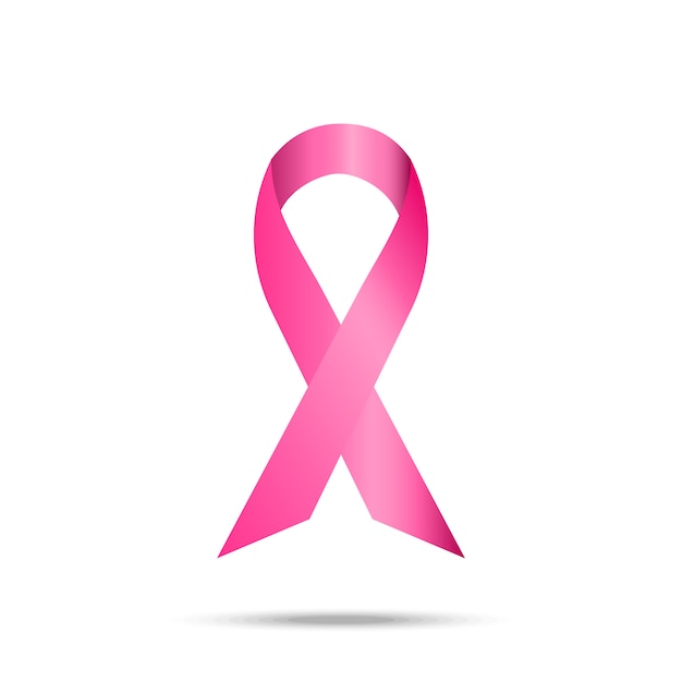 Plik wektorowy realistyczna różowa wstążka. symbol świadomości raka piersi.