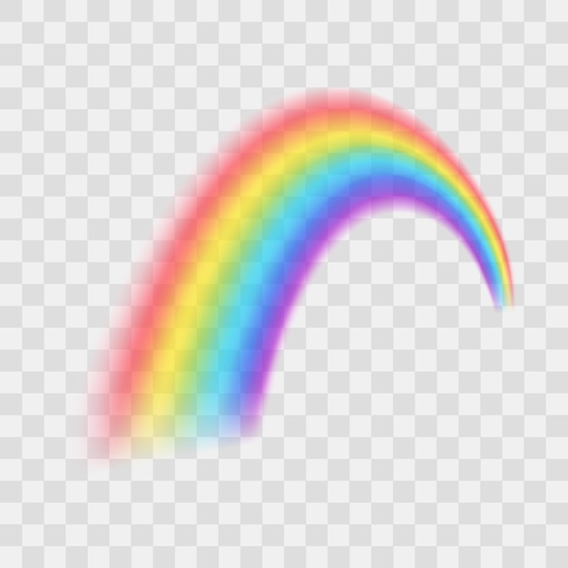 Realistyczna szczegółowa 3d Piękna tęcza na przezroczystej tle Symbol ilustracji wektorowej Fantasy