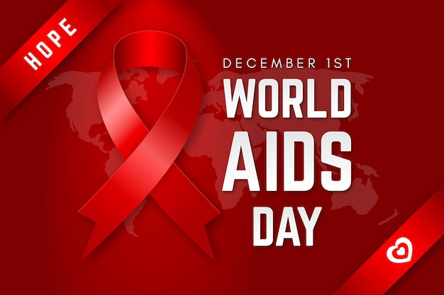 Realistyczna Tapeta Ze Wstążką Aids Day