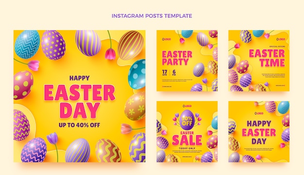 Realistyczna Wielkanocna Kolekcja Postów Na Instagramie