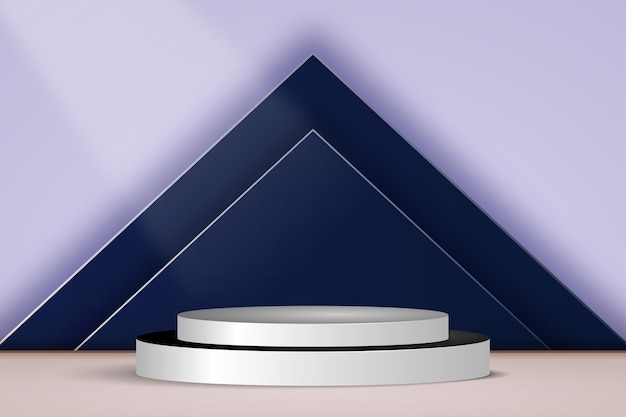 Realistyczne 3D podium z geometrycznym tłem