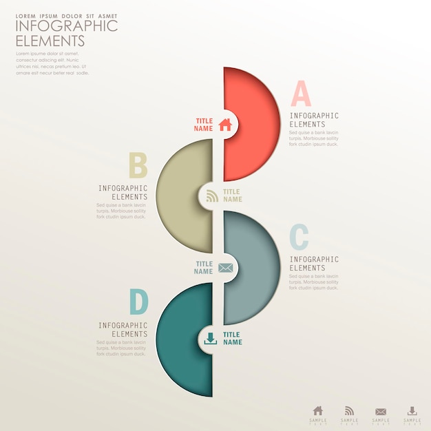 Realistyczne Abstrakcyjne Elementy Infografiki Papieru 3d