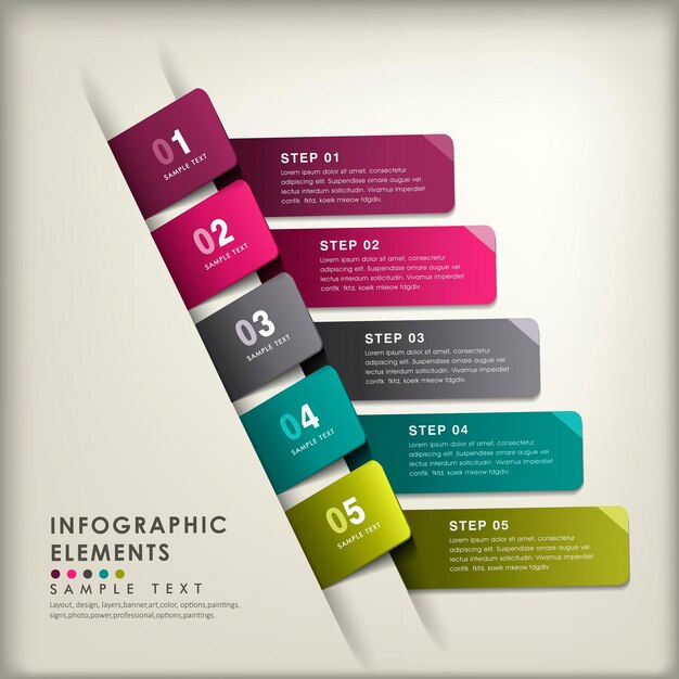 Realistyczne Abstrakcyjne Elementy Infografiki Papieru 3d