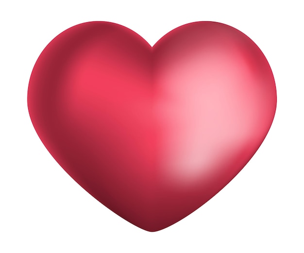Realistyczne Czerwone Serce Valentine Błyszczące Serce 3d Z Cieniem Ilustracja Wektora