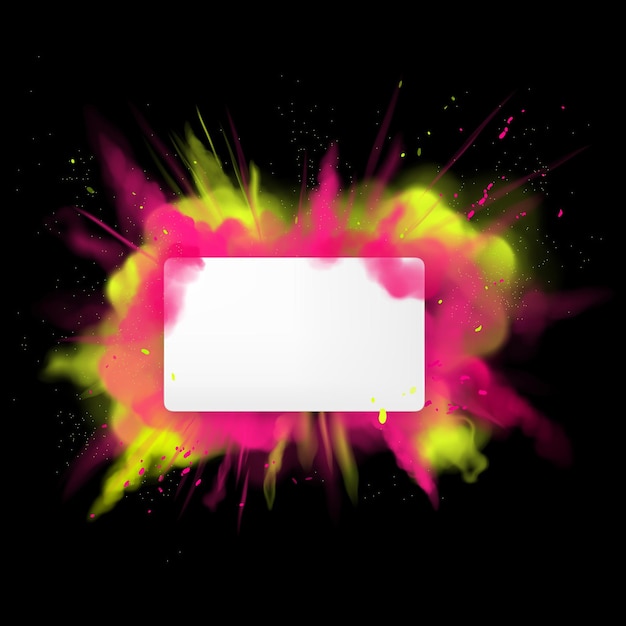 Plik wektorowy realistyczne kolorowe plamy koncepcja eksplozji koloru proszku. szablon obrazu. wesołego holi indie