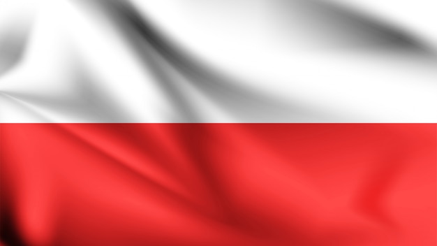 Plik wektorowy realistyczne macha flagą polski.