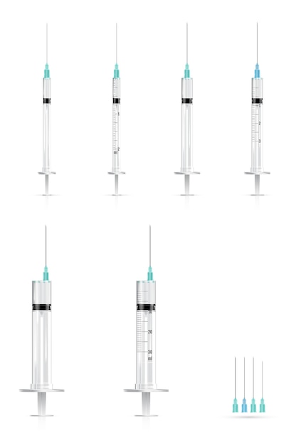 Realistyczne Medyczne Strzykawki I Igły Ilustracja Wektorowa