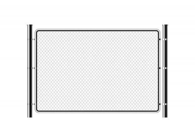 Realistyczne Metalowe Ogrodzenie Ogniwa łańcucha.