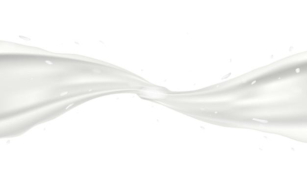 Realistyczne Mleko Twisted Splash Na Białym Tle