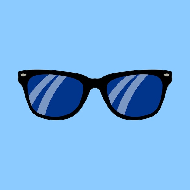 Realistyczne Okulary Przeciwsłoneczne Na Niebieskim Tle Płaska Konstrukcja Ilustracji Wektorowych