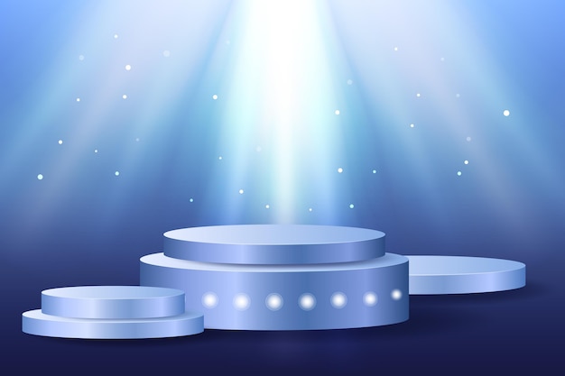 Realistyczne podium 3D z światłami