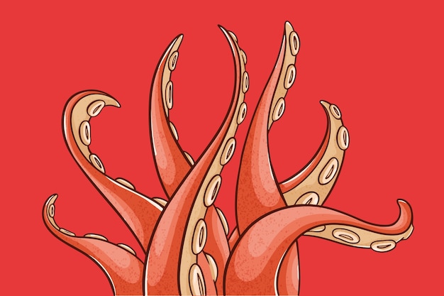 Plik wektorowy realistyczne ręcznie rysowane macki ośmiornicy