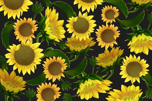 Plik wektorowy realistyczne słońce kwiaty w tle