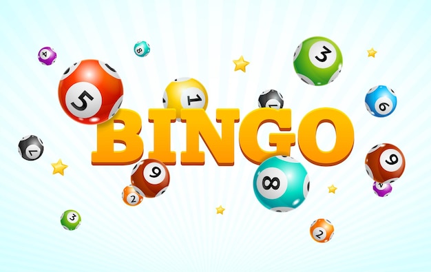Realistyczne Szczegółowe 3d Lotto Bingo Koncepcja Karty Tło Wektor