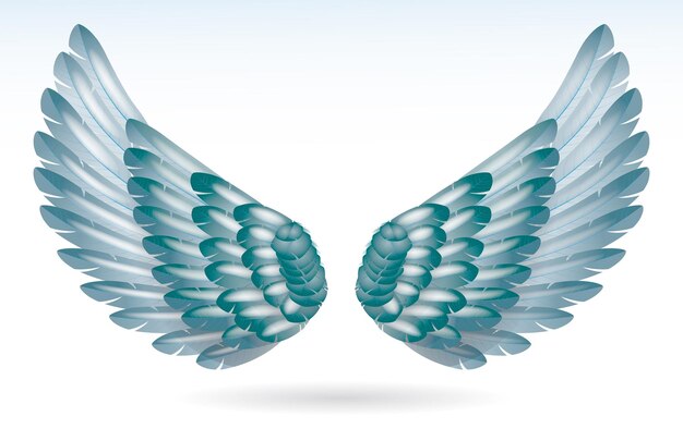 Plik wektorowy realistyczne tęczowe skrzydła anioła na białym tle ilustracja 3d