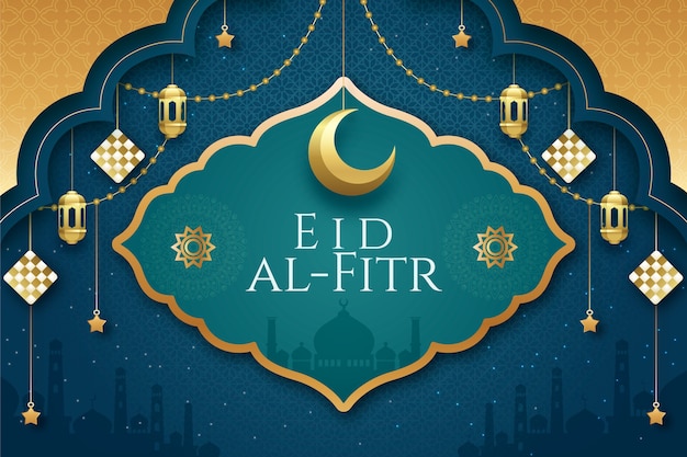 Plik wektorowy realistyczne tło eid al-fitr