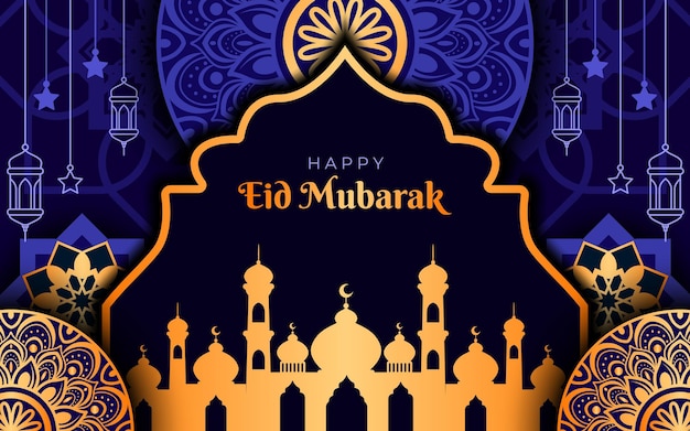 Realistyczne Tło Eid Mubarak