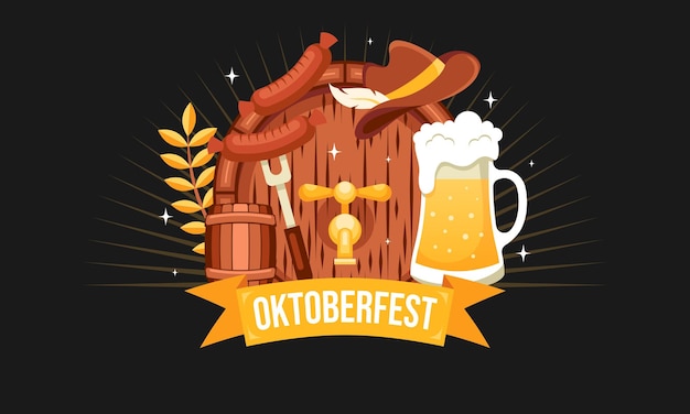 Realistyczne Tło Festiwalu Piwa Oktoberfest Może Służyć Do Szablonu Plakatu