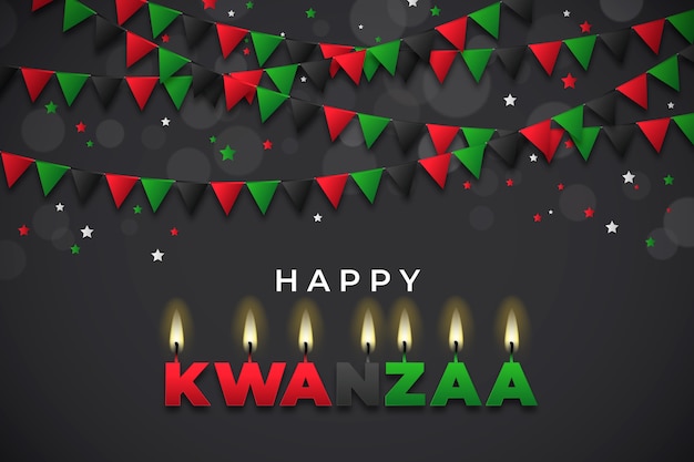 Plik wektorowy realistyczne tło kwanzaa