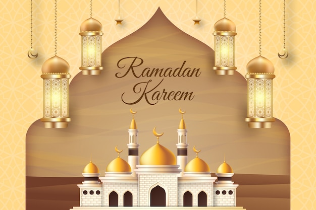 Plik wektorowy realistyczne tło ramadan kareem