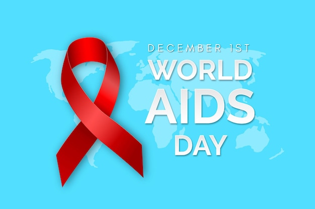 Realistyczne Tło Z Wstążką Aids Day