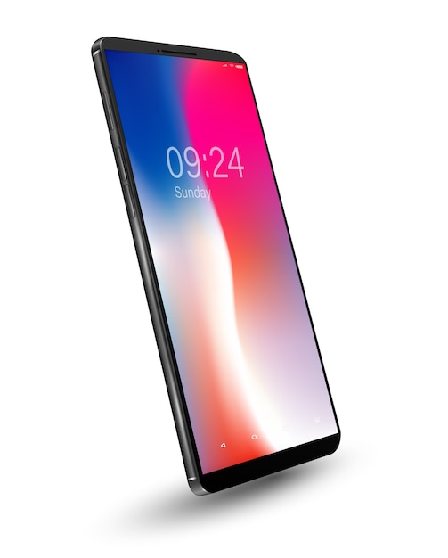 Realistyczni Smartphones Odizolowywający Na Białym Tle.