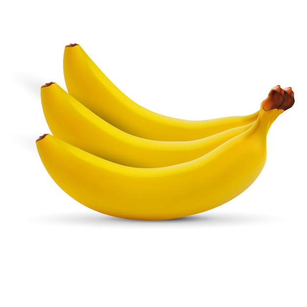 Realistyczny banan odizolowywający na bielu