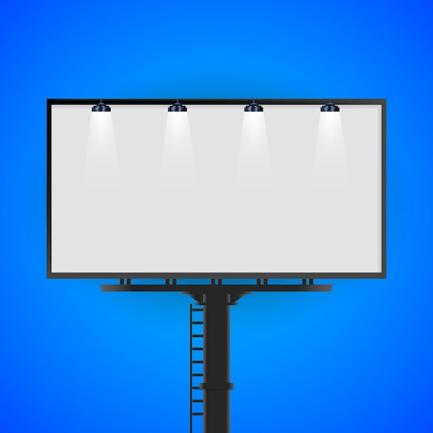 Realistyczny billboard z światłami na zewnątrz
