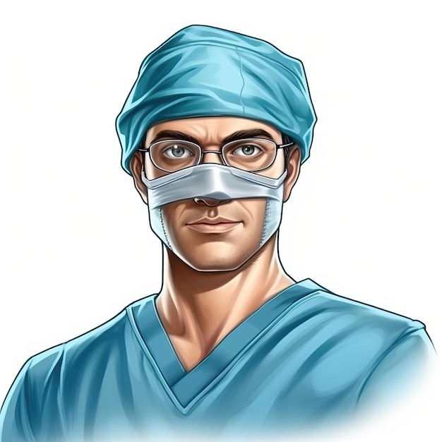 Plik wektorowy realistyczny chirurg wektorowy na białym tle