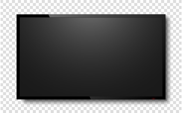 Plik wektorowy realistyczny ekran telewizyjny na tle telewizor nowoczesny pusty ekran lcd led duży monitor komputerowy