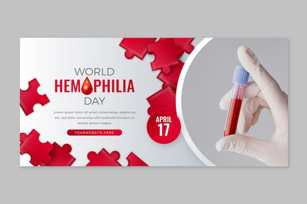 Realistyczny Horyzontalny Szablon Baneru Na światowy Dzień Hemofilii