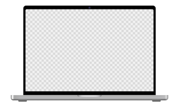 Plik wektorowy realistyczny laptop z przezroczystym ekranem