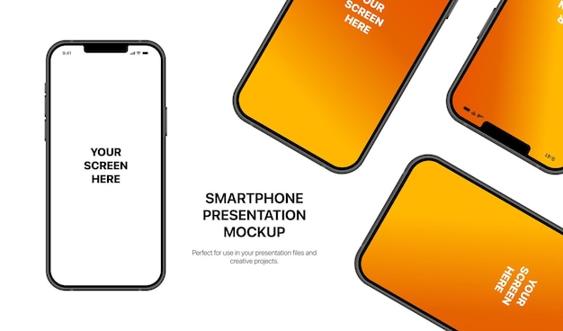 Realistyczny makietę smartfona Wektor telefonu komórkowego z izolowanym na białym tle