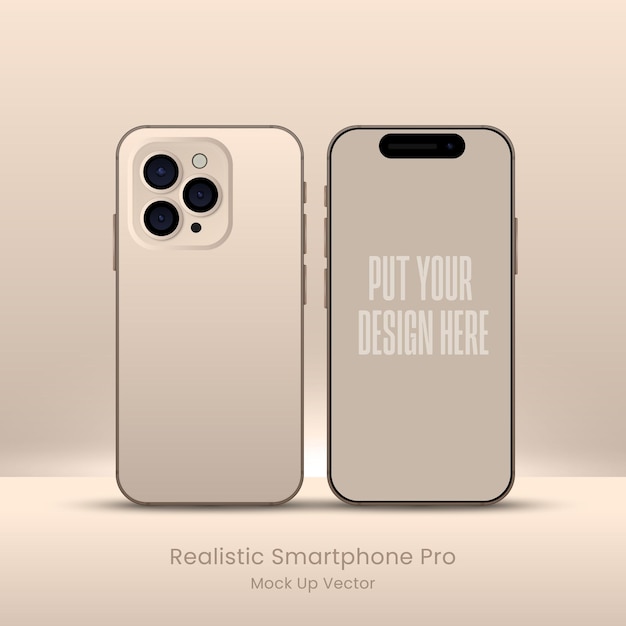 Realistyczny model smartfona z widokiem przednim Mobile Cream gradient iphone pro 16 ramka Wyświetlacz edytowalny