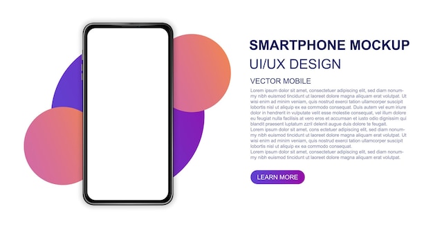 Realistyczny model smartfonu nowoczesny gadżet z miejscem dla aplikacji strona reklama ui ux projekt telefonu z.