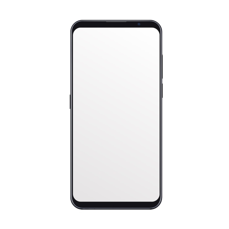 Wektor realistyczny modny smartfon z pustym ekranem izolowanym do testowania lub prezentacji interfejsu