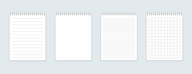 Realistyczny Notatnik Z Kwadratowymi I Liniowymi Kartkami.