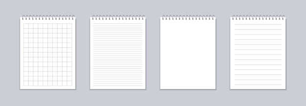 Realistyczny Notatnik Z Kwadratowymi I Liniowymi Kartkami.