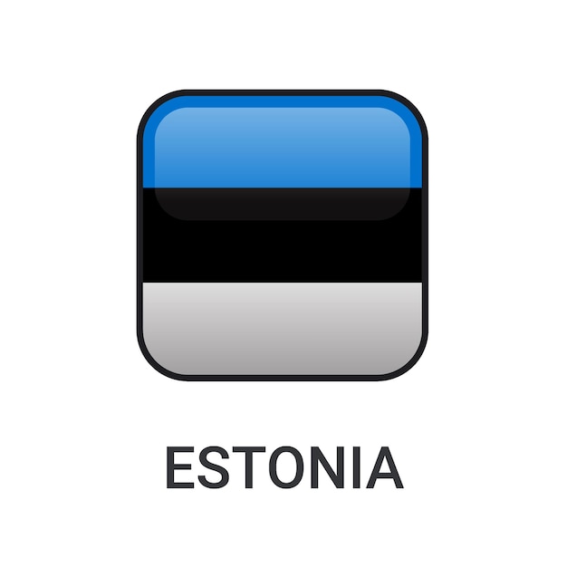 Plik wektorowy realistyczny prostokąt estonii flaga wektor ikona na białym tle na białym tle dla ikony meczu sport