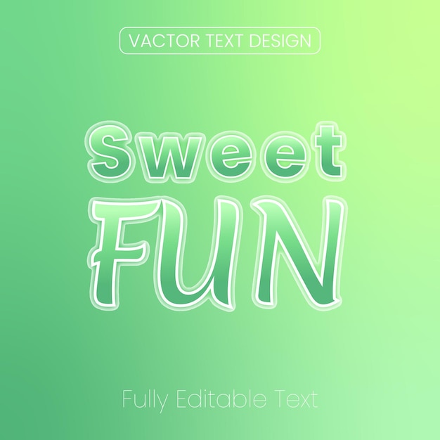 Plik wektorowy realistyczny prosty słodki zabawny edytowalny projekt efektu tekstowego premium vector