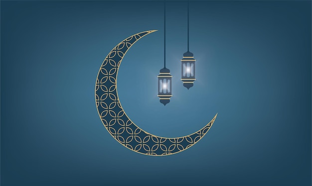 Realistyczny ramadan kareem płaska ilustracja eid alfitr mubarak tapeta hari raya aidilfitri wektor