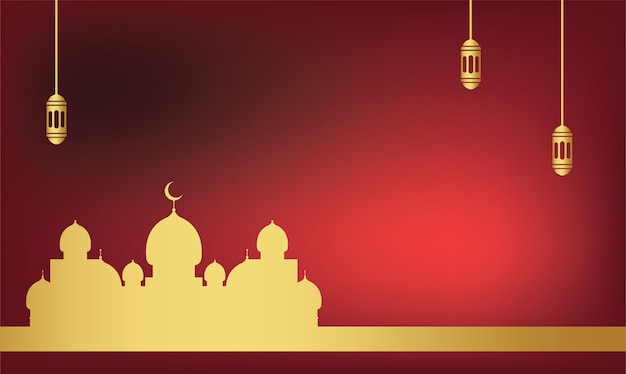 Realistyczny ramadan kareem płaska ilustracja eid alfitr mubarak tapeta hari raya aidilfitri wektor