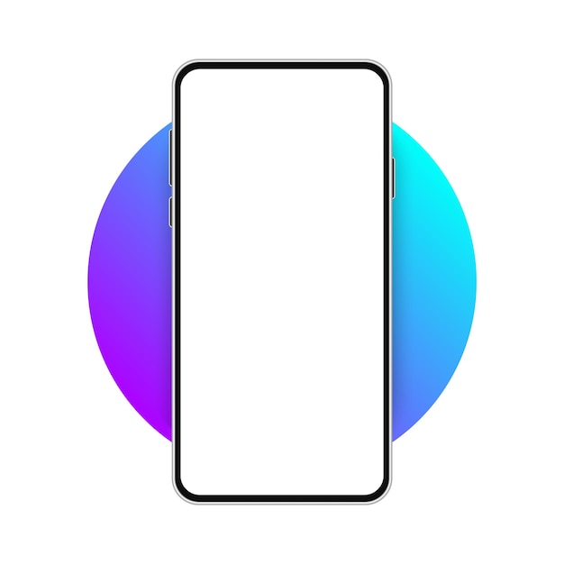 Realistyczny smartfon gradientowy baner makieta szablon wektor ilustracja