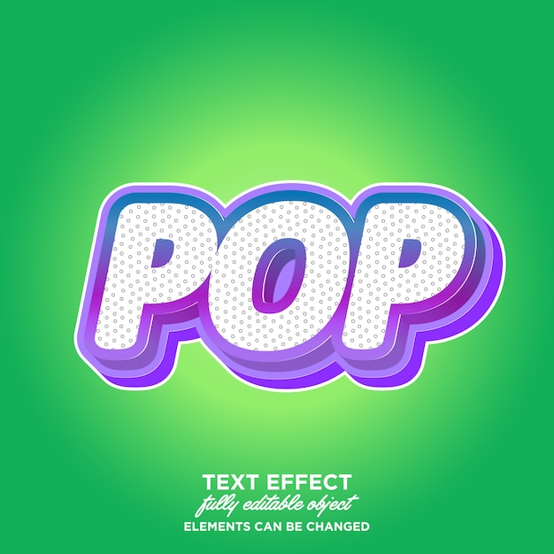 Realistyczny styl tekstu pop-art 3D