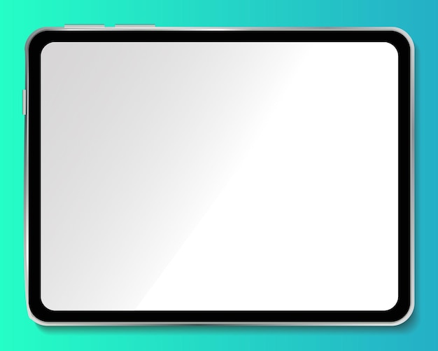 Realistyczny szablon Mockup Tablet Horizontalny pusty ekran na białym tle