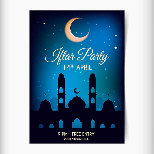 Realistyczny Szablon Pionowego Plakatu Iftar