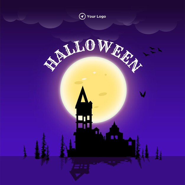 Realistyczny Szablon Projektu Banera Happy Halloween