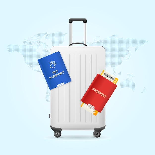 Realistyczny szczegółowy 3D Travel Case Set Vector